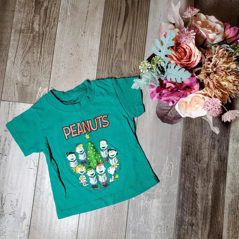 Peanuts Christmas Crewneck T-Shirt Size 2T